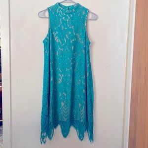 Beautiful Teal & Nude Dress